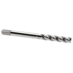 Interstate - 1/4-28 UNF 3 Flute 3B Bottoming Spiral Flute Tap - High Speed Steel, Bright Finish, 2-1/2" OAL, Right Hand Flute, Right Hand Thread, H3 - All Tool & Supply