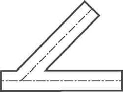 VNE - 1-1/2", Unpolished Style, Sanitary Stainless Steel Pipe 45° Lateral - Butt Weld x Butt Weld x Butt Weld Connection, Grade 316L - All Tool & Supply