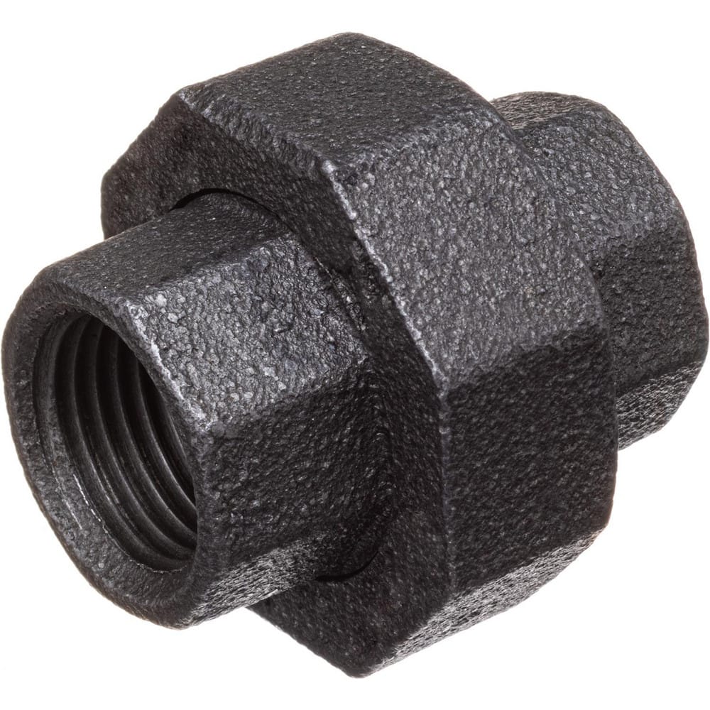 Black Pipe Fittings; Fitting Type: Union; Fitting Size: 1-1/2″; Material: Malleable Iron; Finish: Black; Fitting Shape: Straight; Thread Standard: BSPT; Connection Type: Threaded; Hex Head Size: 2.82; Lead Free: No; Standards: ASTM A197; BS EN 1562