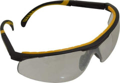 DeWALT - Indoor/Outdoor Mirror Lenses, Framed Safety Glasses - Anti-Fog, Scratch Resistant, Black/Yellow Plastic Frame, Adjustable Temples, Size Universal, Wrap Around - All Tool & Supply