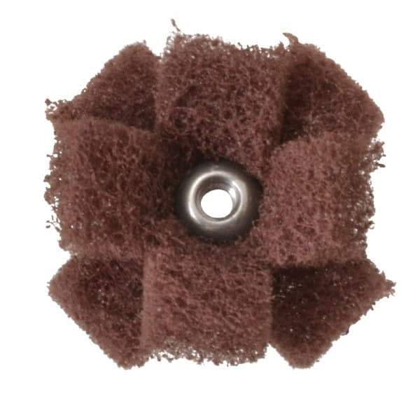 Merit Abrasives - 1-1/2" Diam Medium Density Cross Buff - 2 Plys, 8-32 Thread, Very Fine Grade, 23,000 Max RPM - All Tool & Supply