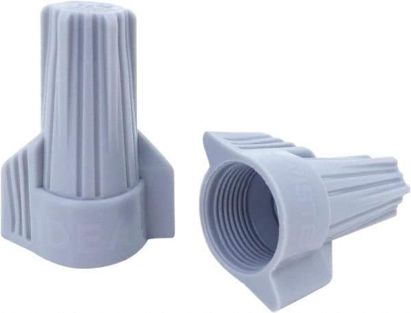 Ideal - 2, 14 to 2, 8 + 2, 12 AWG, 600 Volt, Flame Retardant, Wing Twist on Wire Connector - Gray, 221°F - All Tool & Supply