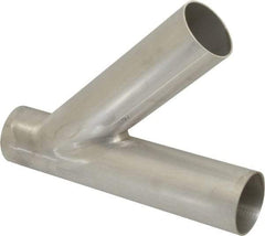 VNE - 2", Unpolished Style, Sanitary Stainless Steel Pipe 45° Lateral - Butt Weld x Butt Weld x Butt Weld Connection, Grade 304 - All Tool & Supply