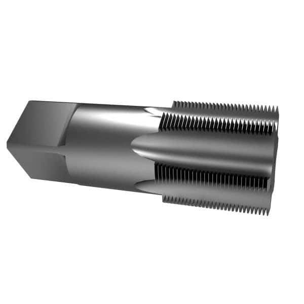 Interstate - 1-1/2 - 11-1/2 NPT Thread, 7 Flute Standard Pipe Tap - 4-1/4" OAL, 1-3/4" Thread Length, 1-1/2" Shank Diam, Bright Finish, High Speed Steel - Exact Industrial Supply