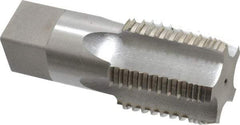 Interstate - 1-1/4 - 11-1/2 NPT, 5 Flutes, Bright Finish, High Speed Steel, Interrupted Thread Pipe Tap - 1-5/16 Inch Shank Diameter, 1-5/16 Inch Shank Diameter, 1-3/4 Inch Thread Length, 0.98 Inch Square Size, Regular Hook - Exact Industrial Supply