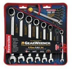 GearWrench - 8 Piece, 5/16" to 3/4", Ratcheting Combination Wrench Set - Inch Measurement Standard, Chrome Finish, Comes in Tray - All Tool & Supply