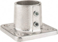 Hollaender - 1-1/4" Pipe, Base Flange, Aluminum Alloy Flange Pipe Rail Fitting - Bright Finish - All Tool & Supply