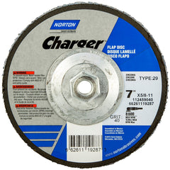 Norton - 7" 60 Grit 5/8-11 Center Hole Type 29 Zirconia Alumina Flap Disc - Exact Industrial Supply