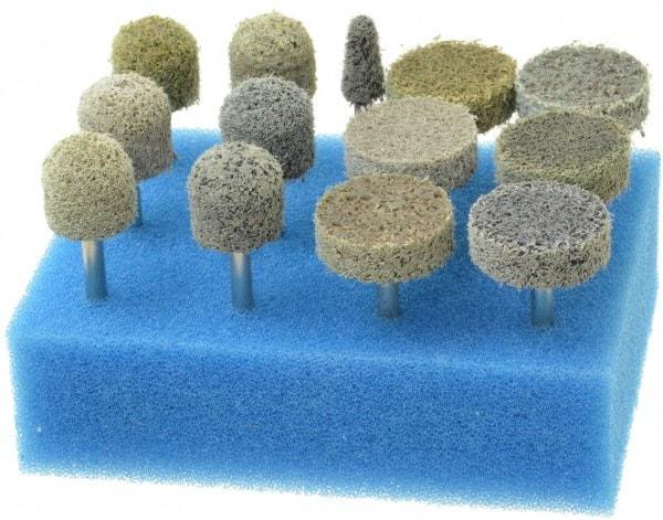 Grier Abrasives - 13 Piece Aluminum Oxide Silicon Carbide Unitized Abrasive Point Set - Includes Shapes B44, B90 & W201 - All Tool & Supply