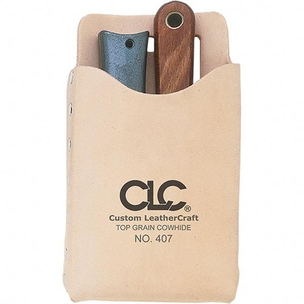 CLC - General Purpose Holster with 1 Pocket - Leather, Natural (Color), 4-1/4" Wide x 7-1/2" High x 1" Deep - All Tool & Supply