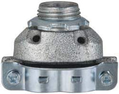 Cooper Crouse-Hinds - 3/8" Trade, Malleable Iron Threaded Angled FMC Conduit Connector - Noninsulated - All Tool & Supply