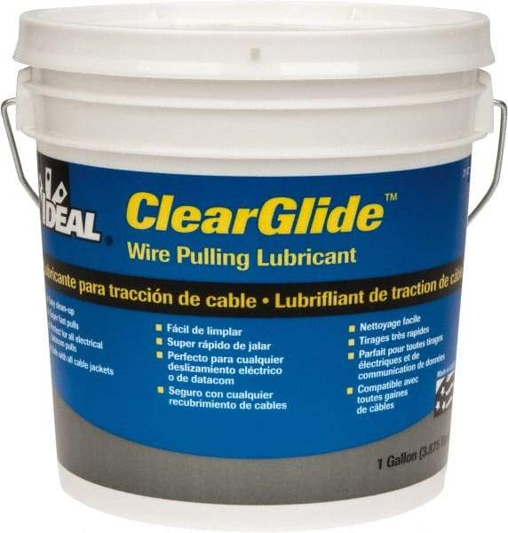 Ideal - 1 Gallon Pail, Clear Wire Pulling Lubricant Gel - 30 to 180°F, RoHS Compliant, UL Listed - All Tool & Supply