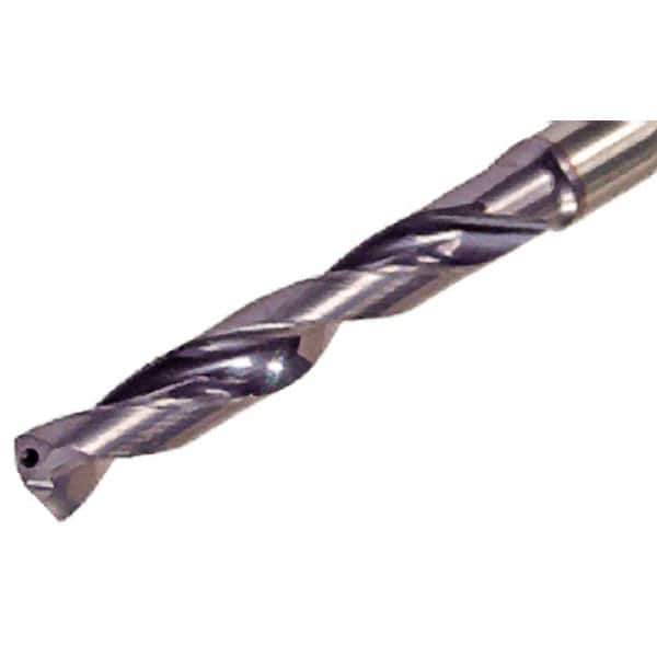 Iscar - 16.4mm 140° Solid Carbide Jobber Drill - TiAlN Finish, Right Hand Cut, Spiral Flute, Straight Shank, 143mm OAL, Standard Point - All Tool & Supply