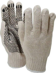 PRO-SAFE - Size L (9) PVC Coated Cotton Blend General Protection Work Gloves - For General Purpose, Palm & Fingers Coated, Knit Wrist Cuff, Full Fingered, Black/White, Paired - All Tool & Supply