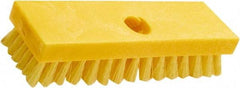 Rubbermaid - 1" Bristle Length, Polypropylene Scrub Brush - 8" OAL, Threaded Handle, Yellow, Plastic Block - All Tool & Supply