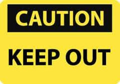 NMC - "Caution - Keep Out", 20" Long x 28" Wide, Rigid Plastic Safety Sign - Rectangle, 0.05" Thick, Use for Accident Prevention - All Tool & Supply