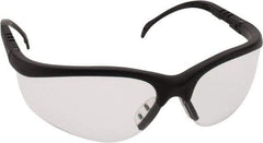 MCR Safety - Clear Lenses, Framed Safety Glasses - Scratch Resistant, Black Plastic Frame, Adjustable Temples, Size Universal, Wrap Around - All Tool & Supply