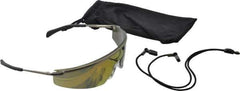 MCR Safety - Fire Lenses, Framed Safety Glasses - Scratch Resistant, Platinum Metal Frame, Size Universal, Wrap Around - All Tool & Supply