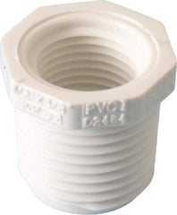 Value Collection - 1/2 x 3/8" PVC Plastic Pipe Bushing - Schedule 40, MIPT x FIPT End Connections - All Tool & Supply