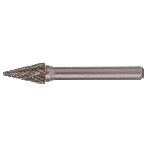 SM-51 Double Cut Solid Carbide Bur-Pointed Cone Shape - Exact Industrial Supply