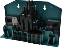 Gibraltar - 52 Piece Fixturing Step Block & Clamp Set with 1" Step Block, 9/16" T-Slot, 3/8-16 Stud Thread - 7/8" Nut Width, 3, 4, 5, 6, 7 & 8" Stud Lengths - All Tool & Supply