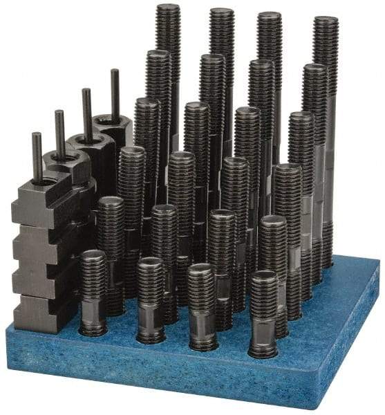 Gibraltar - 38 Piece, 3/4-10 Stud, 13/16" T Slot, T Nut & Stud Kit - 1-1/4" T-Slot Nut Width, 3, 4, 5, 6, 7, 8" Stud Lengths - All Tool & Supply