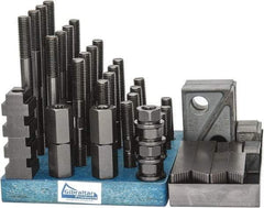 Gibraltar - 50 Piece Fixturing Step Block & Clamp Set with 1" Step Block, 13/16" T-Slot, 5/8-11 Stud Thread - 1-1/4" Nut Width, 3, 4, 5, 6, 7 & 8" Stud Lengths - All Tool & Supply