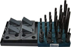 Gibraltar - 50 Piece Fixturing Step Block & Clamp Set with 1-1/2" Step Block, 11/16" T-Slot, 1/2-13 Stud Thread - 1-1/8" Nut Width, 3, 4, 5, 6, 7 & 8" Stud Lengths - All Tool & Supply