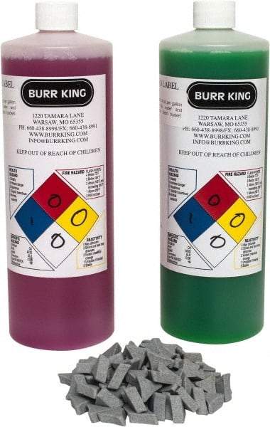 Burr King - Ceramic Carrier, Ceramic Abrasive, Polishing Tumbling Media - Tri-Star Shape - All Tool & Supply