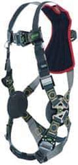 Miller - 400 Lb Capacity, Size L/XL, Full Body Arc Flash/Flame Resistant Safety Harness - Kevlar/Nomex, Quick Connect Leg Strap, Quick Connect Chest Strap, Black/Red - All Tool & Supply