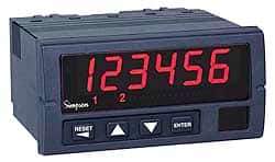 Simpson Electric - 4 Digit Red LED Display Counter - 3.62 Inch Wide, x 1.77 Inch High, 120 VAC, 30 VDC Voltage, 1/8 Inch Base, Digital Frequancy Counter - All Tool & Supply