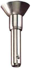 Jergens - 3/8" Diam, 4" Usable Length, Button Handle, Push Button Quick Release Pin - 5-13/32" Overall Length, Grade 17-4 Stainless Steel, Passivated Finish - All Tool & Supply