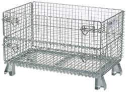 Nashville Wire - 32" Long x 20" Wide x 16" High Steel Basket-Style Bulk Folding Wire Mesh Container - 1,000 Lb. Load Capacity - All Tool & Supply