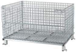 Nashville Wire - 48" Long x 40" Wide x 30" High Steel Basket-Style Bulk Folding Wire Stackable Container - 4,000 Lb. Load Capacity - All Tool & Supply