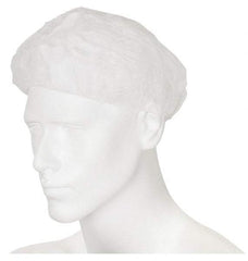 PRO-SAFE - Size L, 24 Inch Diameter Bouffant Cap - White, Polypropylene, ISO Class 8 - All Tool & Supply