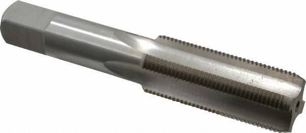 Interstate - 7/8-16 UNS 3B 4 Flute Bright Finish High Speed Steel Straight Flute Standard Hand Tap - Bottoming, Right Hand Thread, 4-11/16" OAL, H4 Limit, Oversize - All Tool & Supply