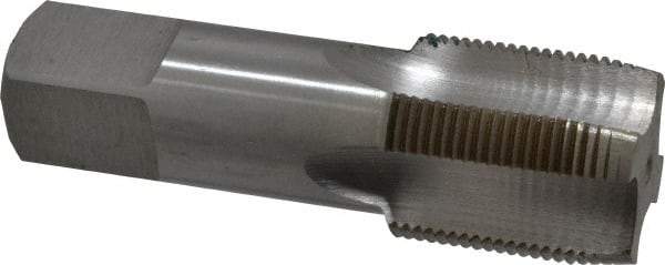 Interstate - 1-1/4 - 14 UNS 3B 4 Flute Bright Finish High Speed Steel Straight Flute Standard Hand Tap - Plug, Right Hand Thread, 4" OAL, H4 Limit, Oversize - Exact Industrial Supply