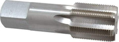 Interstate - 1-1/4 - 16 UNS 3B 6 Flute Bright Finish High Speed Steel Straight Flute Standard Hand Tap - Bottoming, Right Hand Thread, 4" OAL, H4 Limit, Oversize - Exact Industrial Supply