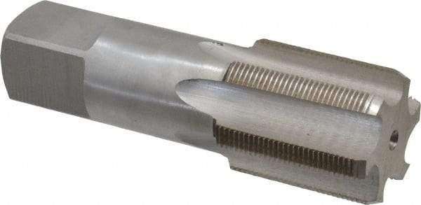 Interstate - 1-1/4 - 20 UNS 3B 6 Flute Bright Finish High Speed Steel Straight Flute Standard Hand Tap - Bottoming, Right Hand Thread, 4" OAL, H4 Limit, Oversize - Exact Industrial Supply