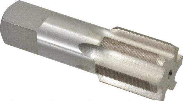 Interstate - 1-1/4 - 32 UNS 3B 6 Flute Bright Finish High Speed Steel Straight Flute Standard Hand Tap - Plug, Right Hand Thread, 4" OAL, H4 Limit, Oversize - Exact Industrial Supply