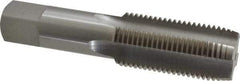 Interstate - 1-3/8 - 8 UNS 4 Flute Bright Finish High Speed Steel Straight Flute Standard Hand Tap - Plug, Right Hand Thread, 6-1/16" OAL, 3" Thread Length, H5 Limit, Oversize - Exact Industrial Supply