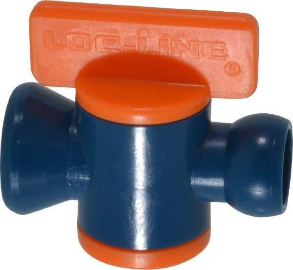 Loc-Line - 10 Piece, 1/4" ID Coolant Hose In-Line Valve - Female to Ball Connection, Acetal Copolymer Body, Unthreaded, Use with Loc-Line Modular Hose Systems - All Tool & Supply