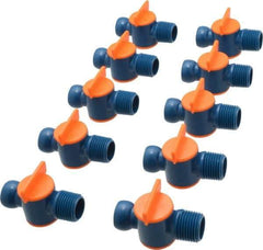 Loc-Line - 10 Piece, 1/2" ID Coolant Hose NPT Valve - Male to Female Connection, Acetal Copolymer Body, 1/2 NPT, Use with Loc-Line Modular Hose Systems - All Tool & Supply