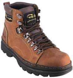 Advanced Technology Products - Size 8 Plain Work Boot - Brown, Leather Upper, 6" High, Non-Slip - All Tool & Supply