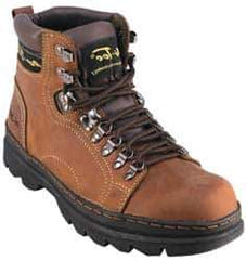 Advanced Technology Products - Size 8 Plain Work Boot - Brown, Leather Upper, 6" High, Non-Slip - All Tool & Supply