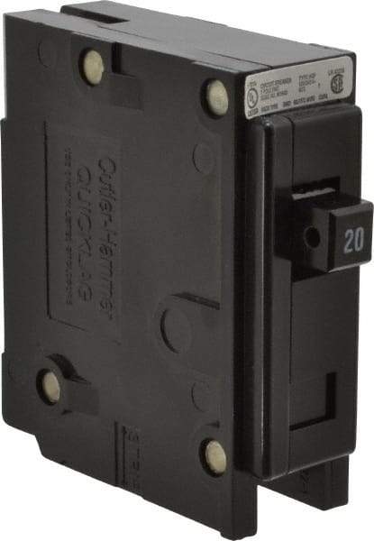 Eaton Cutler-Hammer - 20 Amp, 120/240 VAC, 24 VDC, 48 VDC, 80 VDC, 1 Pole, Plug In Miniature Circuit Breaker - Thermal Magnetic Trip, 14-4 AWG, 2-3/8 Inch Deep x 2-15/16 Inch High x 1 Inch Wide - All Tool & Supply