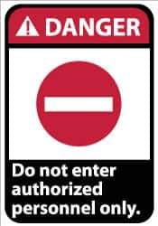 NMC - "Danger - Do Not Enter - Authorized Personnel Only", 14" Long x 10" Wide, Rigid Plastic Safety Sign - Rectangle, 0.05" Thick, Use for Security & Admittance - All Tool & Supply