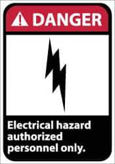 NMC - "Danger - Electrical Hazard - Authorized Personnel Only", 14" Long x 10" Wide, Rigid Plastic Safety Sign - Rectangle, 0.05" Thick, Use for Accident Prevention - All Tool & Supply