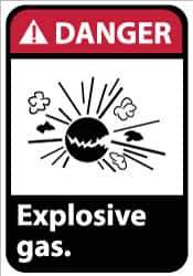 NMC - "Danger - Explosive Gas", 14" Long x 10" Wide, Rigid Plastic Safety Sign - Rectangle, 0.05" Thick, Use for Accident Prevention - All Tool & Supply