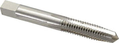 Interstate - 3/8-16 UNC 3B 4 Flute Bright Finish High Speed Steel Straight Flute Standard Hand Tap - Taper, Left Hand Thread, 2-15/16" OAL, 1-1/4" Thread Length, H3 Limit, Oversize - All Tool & Supply